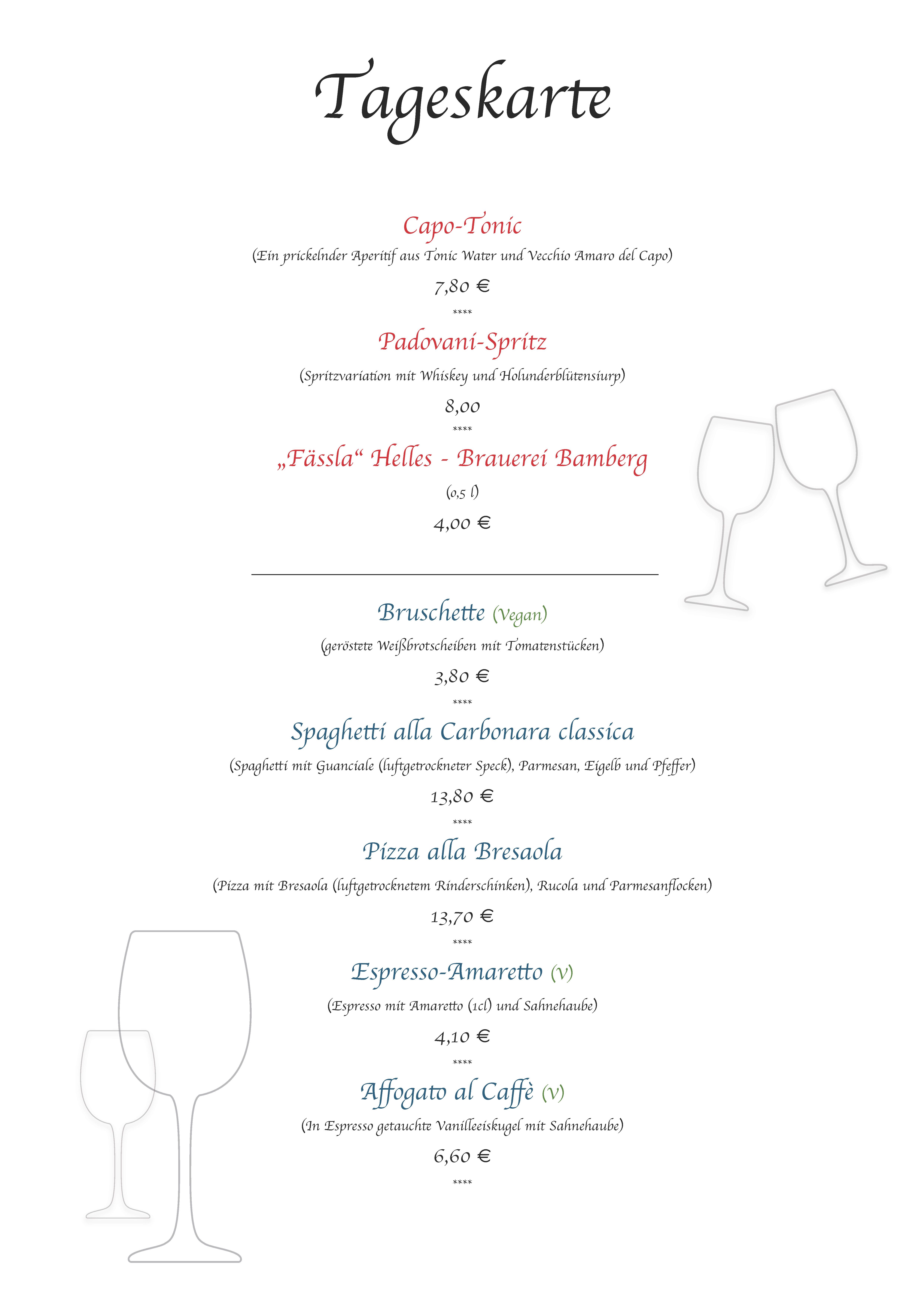 Tageskarte Faessla Kulmbach